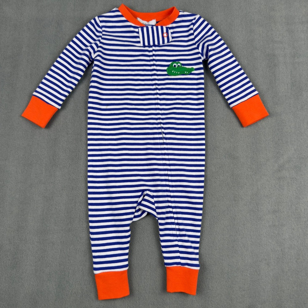 Ishtex Florida Gators Baby Boy Romper Onesie Royal‎ Orange Striped Zipper 6M New